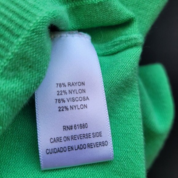 525 america Green V-Neck Long Sleeve Lightweight Sweater Plus Size XXL 2XL - Picture 11 of 12